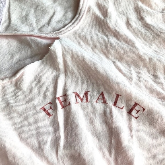 good hYOUman Female light pink relaxed fit cut-out distressed t-shirt - Picture 3 of 10